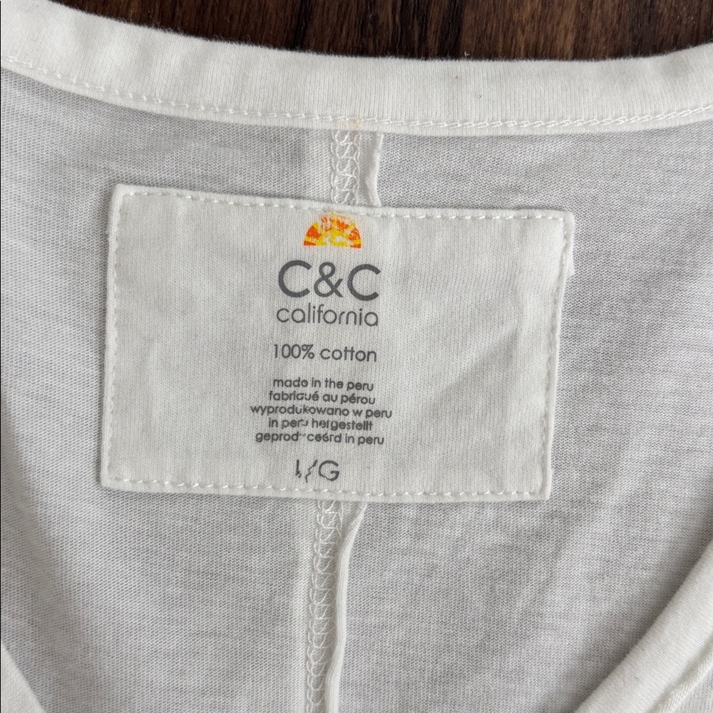 C&C California Classic White V-Neck Tank - Picture 2 of 4
